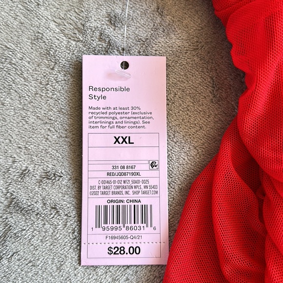 NWT-Red Rouched Dress - Picture 7 of 8